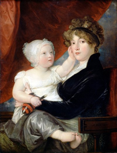 Mme Benjamin West II avec son fils Benjamin West III - Benjamin West